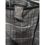 Banana Republic  plaid faux leather trim wool pencil skirt size 8 Photo 4