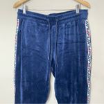 FILA  Women’s Dolly Velour Jogger Pants in Navy Blue with Side Logo Ribbon, Large Photo 3