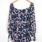 Petal and Pup NWT  Navy Floral Mini Dress Size Small Long Sleeve Aline Ruffle Photo 11