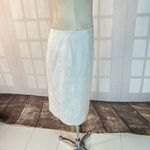 Talbots White Textured Fully Lined Cotton Blended Pencil Fit Skirt Size 10 Photo 3