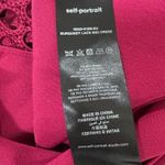 Self Portrait Burgundy Lace Midi Dress US 6 Short Sleeve A Line Photo 11