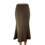 Sevengirl Women's Brown Knit Fleece High Waisted Zip Midi Fishtail Skirt Size S Photo 1