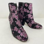 Sam Edelman  Floral Jacquard Ankle Boot size 7 Black Pink Cherry Blossom Photo 2