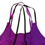 Alo Yoga  Ribbed En Pointe Tank Size Small Magenta Black Criss Cross Back Active‎ Photo 5