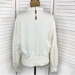 EXPRESS  Lace Front Ruffle Trim Sweatshirt Sweater Ivory Large Victorian Country‎ Photo 4