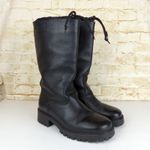 L.L.Bean Tall Winter Boots Womens 9 Black Leather Cinch Cuff Lined Y2K Gorpcore Photo 1