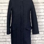 ZARA Basic Long Tweed Textured Peacoat Photo 0