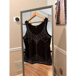 Nicole by‎ Nicole Miller Beaded Top Size XL Black/Gold Black Photo 1