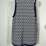 Chico's  Sleeveless Vest Cardigan Chevron Navy White Duster Size 2/XL EUC Photo 5