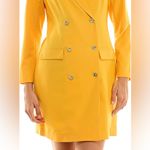 Sharagano NWT  Long Sleeve  Double Breated Coat Dress In Apricot Photo 5