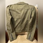 Allegra K  Casual Short Soft Zip Up Faux Suede Biker Moto Jacket - Olive Green‎ Photo 1
