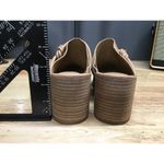 Anne Klein Rosel Dress Pump US 8 Tan Leather Knotted Stacked Block Heel Shoes Photo 2