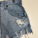 CARMAR Sierra Beatrice zip front denim skirt size 29 light wash distressed Photo 3