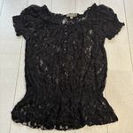 Ny Collection  Sheer Black Lace Shirt Size Medium Photo 0