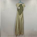 Reformation Niamh Silk Dress in Dried Herbs Open Back Size 10 Photo 1