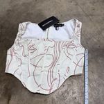 Pretty Little Thing  NWT Abstract art boned bustier corset top Photo 3