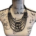 Sonoma  Necklace Fashion Jewelry Black Silver Bead Layered Chunky Bling Statement Photo 9