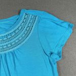 Loft Outlet Shirt Womens Small Crochet Neckline Short Sleeve Lightweight Top Photo 4