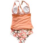 Beachsissi Tankini Swimsuit Floral High Waist Tummy Control Peach Pink M Summer Photo 6