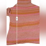 Free People  Candy Stripe Pink Orange Knit Long Sleeve Cowl Neck Tunic Sweater M‎ Photo 11