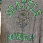 Seattle Sounders T Shirt Women's Medium Gray V Neck Short Sleeve MLS Soccer Photo 1