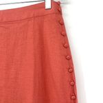 Madewell Peach  Linen Blend Midi Skirt Sz 4 Cottagecore Coastal Earthy, Clean Photo 1