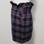 Buckle Bebop navy red plaid paperbag mini skirt size small Photo 3