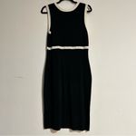 Ralph Lauren Lauren Black White Trim Knit Sleeveless Sheath Dress Size Medium Photo 4