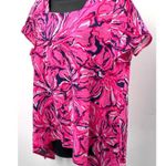 Peck & Peck  100% Linen Sharkbite Hem Blouse Women's Size L Photo 2