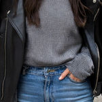 Gap NWT Vintage  Houndstooth Turtleneck Long‎ Sleeve Cotton Top Shirt Size Large Photo 0