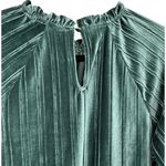 Cable & Gauge NWT  Velour‎ Long Sleeve Mock Neck Blouse Top Green Size Large Photo 7