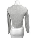 Aritzia Babaton Gray Wool Linen Ribbed Knit Crew Neck Crop Sweater Top Size S Photo 1