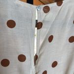 Carly Jean Los Angeles NWOT Carly Jean LA Linen Blend Cream Dress Brown Polka Dots Jumpsuit Size XL Photo 11