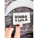 Bimba Y Lola Tweed Long Sleeve Asymmetrical Button Blazer Jacket Multi Women's M Blue Size M Photo 4