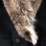 Perry Ellis Vintage 1960's-70's Fur Trimmed long black wool coat size 10 Photo 13