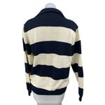 Brandy Melville  Blue Cream Stripe Collared Long Sleeve Henley Sweater Top Size M Photo 1