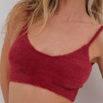 For Love & Lemons For Love & Lemons Fiona Crop Top Red Fuzzy XXS Photo 0