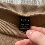 SheIn letter graphic thermal lines long sleeve sweatshirt brown Photo 3