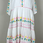 Simply Southern Maxi Dress Womens XXL White Embroidered Turtle Flowers Boho New Photo 0