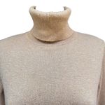 Calvin Klein Holidays Sparkly Gold Beige  Sweater Turtleneck Long Sleeve Women M Photo 2