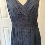 Ann Taylor VTG  NWOT Slip Dress SZ 6 Silk Dark Blue Romantic Lace Feminine Ruffle Photo 5