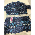 Womans Berek Blue Eyelet Floral Lined Blazer Medium Photo 5