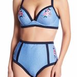 Marilyn Monroe NWT High Waisted Chambray Denim Applique Swimsuit Photo 1