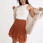 Madewell Smocked Pull On Orange Floral Tiered Mini Skirt G47 Photo 0