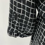 Topshop Grid Print Roll Tab Sleeve Mini Shirt Dress Black White Size 2 Photo 13
