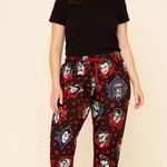 Disney Villains Jogger Pants Red Black Heart Tattoo Print 2X Photo 0
