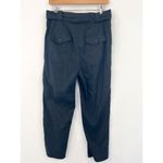 Banana Republic Linen Blend Black Belted Pants 8 Tapered Leg Minimalist Photo 1