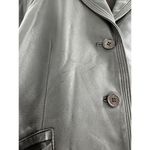 Kenneth Cole  Leather Jacket Women’s Size Large Blazer Notched Moto Brown Button‍ Photo 3