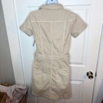 Good American  Fit Success Khaki Safari Denim Utility Mini Dress Sand S NWT Photo 7