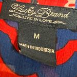 Lucky Brand  Sleeveless Red White & Blue Floral Tie Front Top - Size Medium - EUC Photo 3